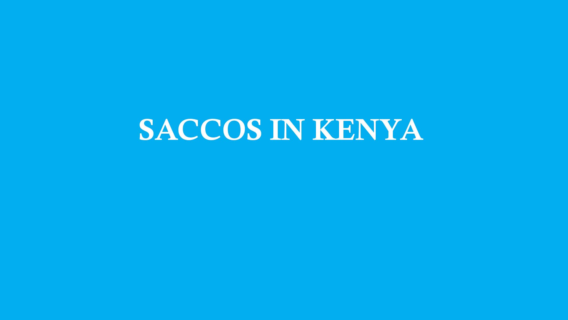 List of saccos in kenya 2022