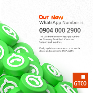 gtbank customer care whatsapp number